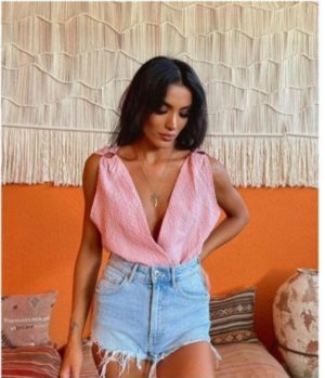 Κορμάκι κρουαζέ με κρίκους στους ώμους