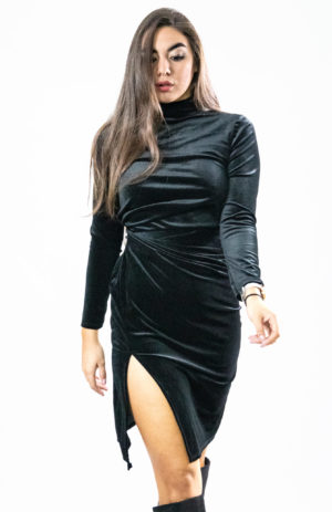 Φόρεμα midi velute